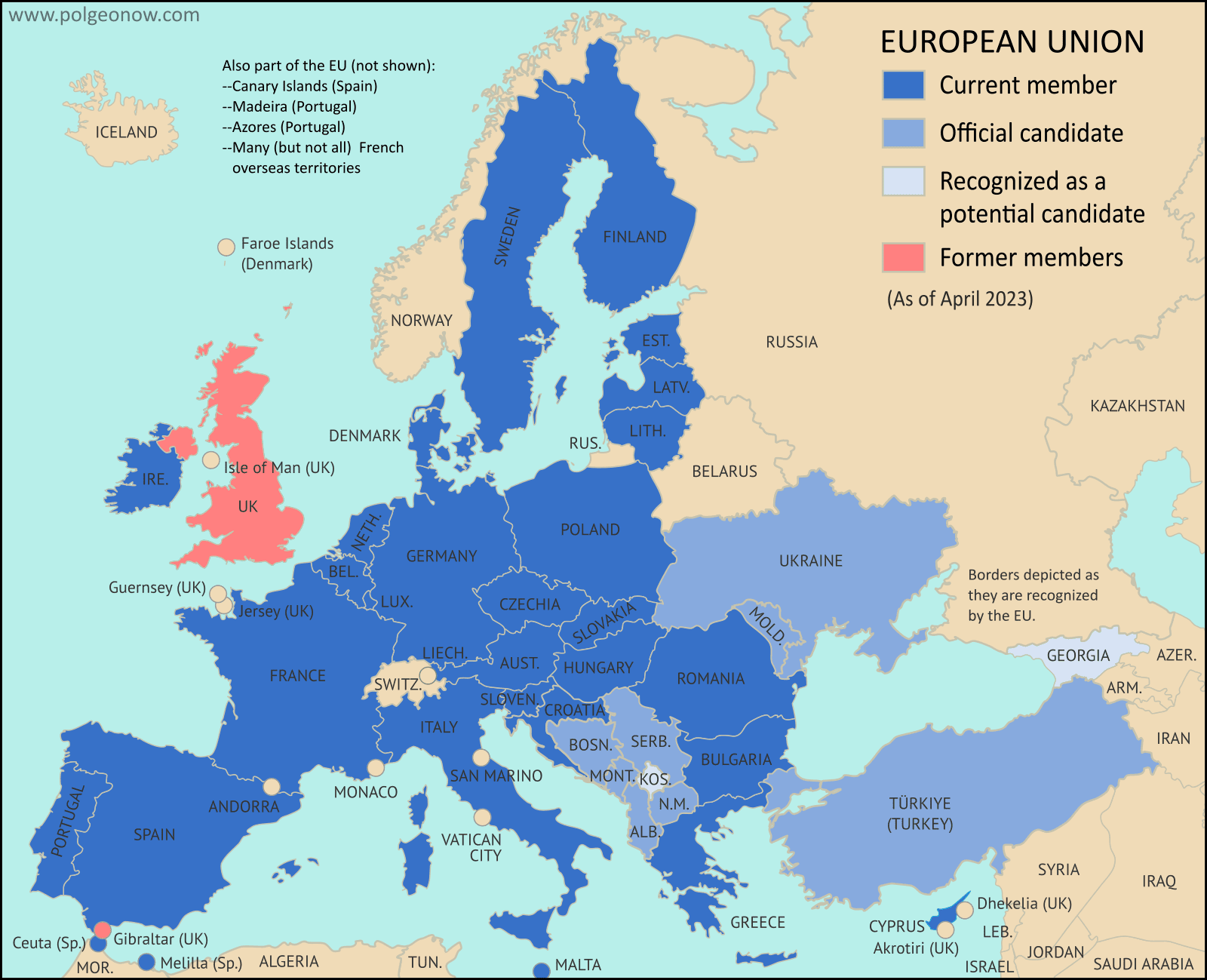 European Union member states as of 2023