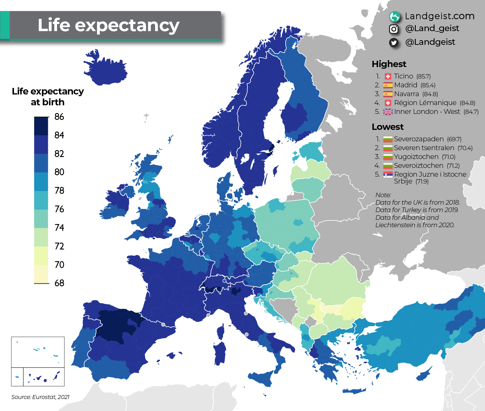 Life expectancy in Europe