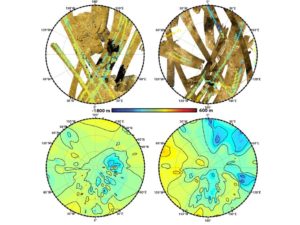 These polar maps show the first global, topographic mapping of Saturn’s moon Titan, using data from NASA's Cassini mission. Image credit: NASA/JPL-Caltech/ASI/JHUAPL/Cornell/Weizmann