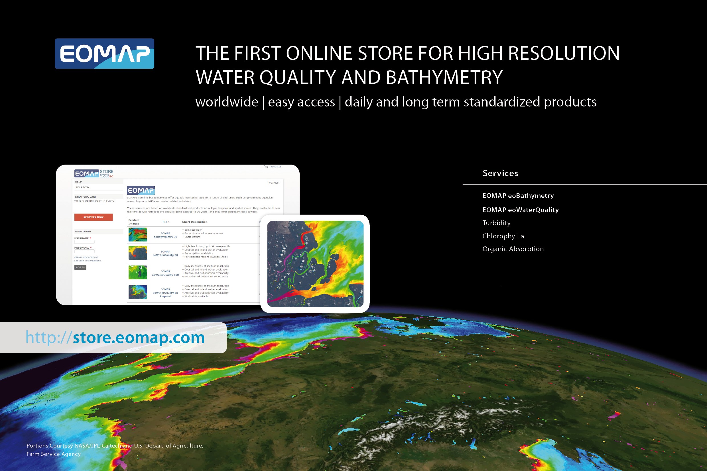 New Web Store for Satellite-Derived Water Quality and Bathymetric Data by EOMAP