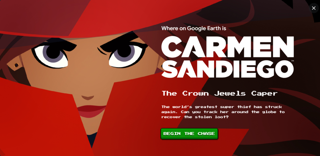 Google Earth Carmen Sandiego game