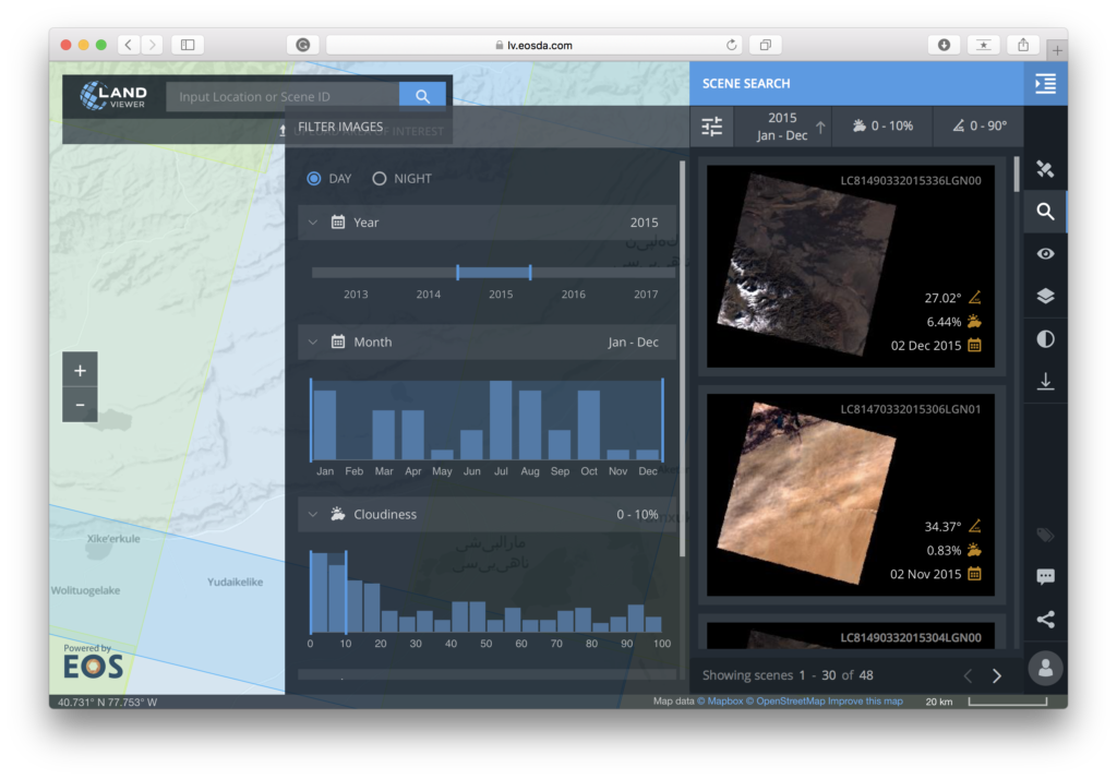 LandViewer web tool - accessing the data