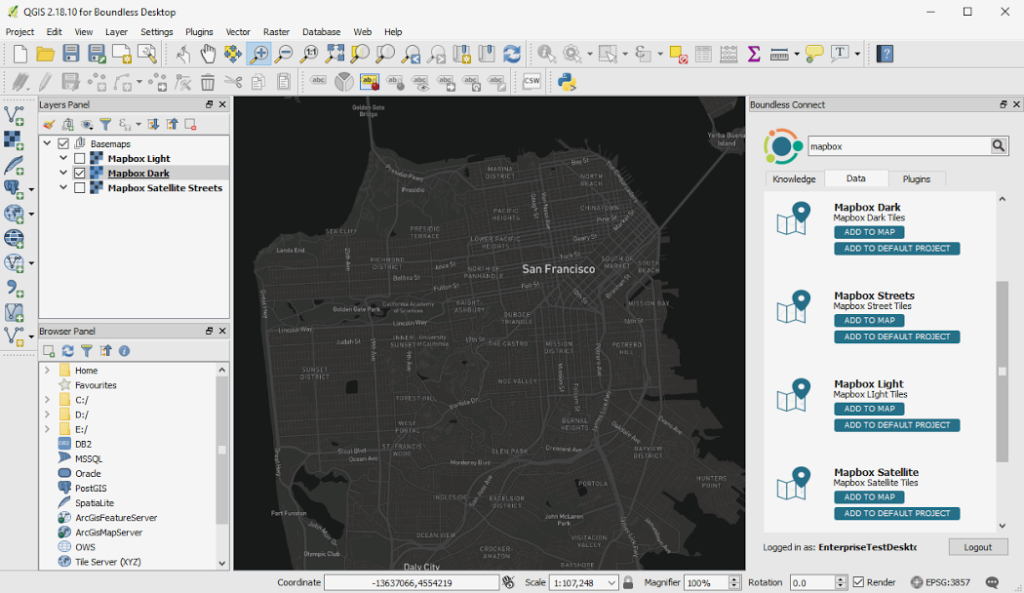 Mapbox Light and Dark BaseMap inside the QGIS environment