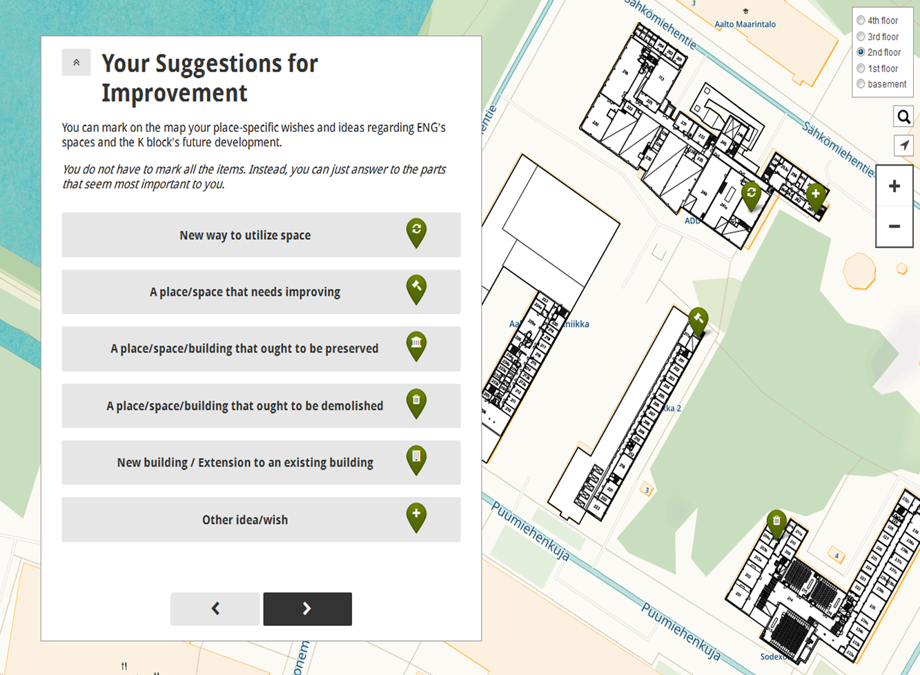 The Aalto School of Engineering used indoor mapping to discover where people feel development needs are inside and outside the buildings at their part of the Aalto University campus.