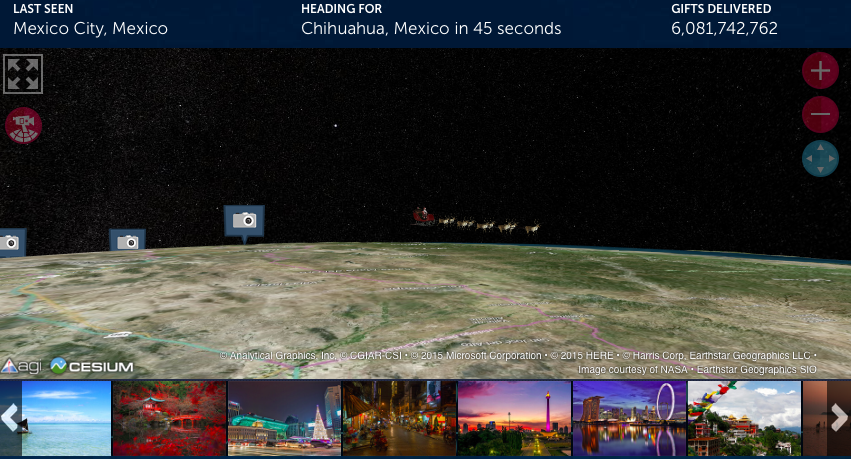 NORAD 2015 Santa Tracker Geoawesomeness