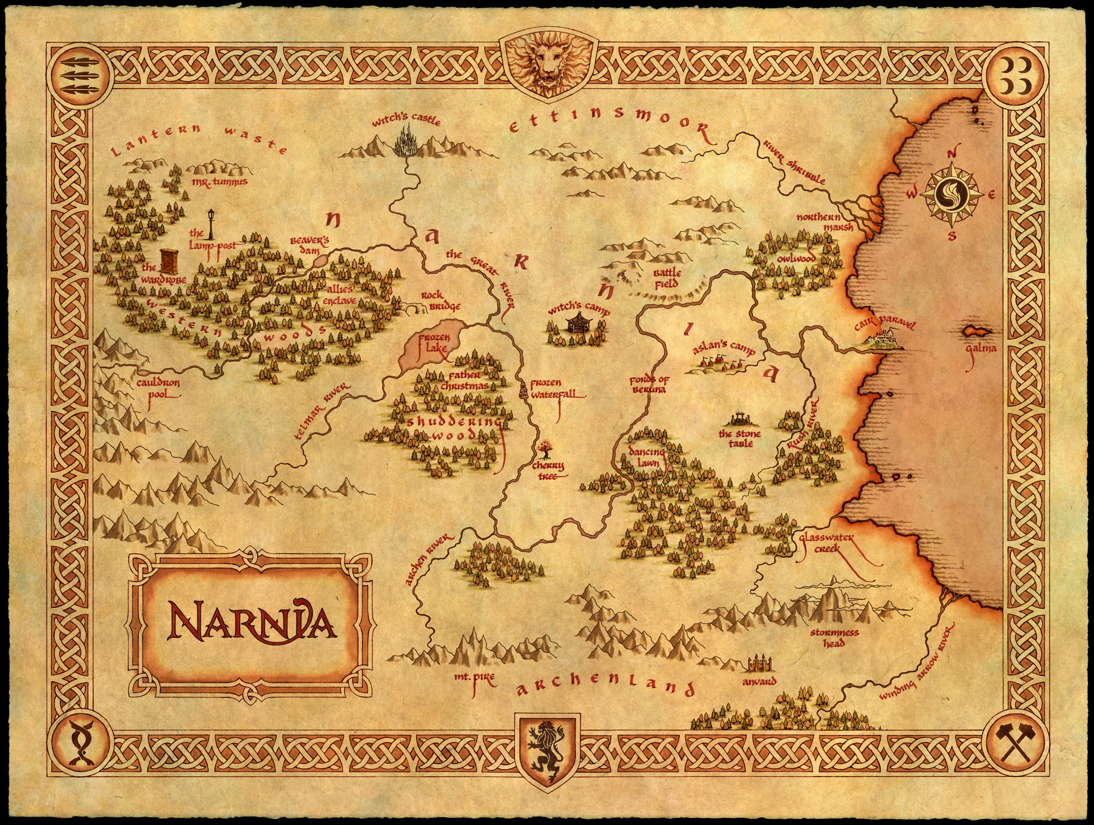 fictional worlds - narnia-map-geoawesomeness