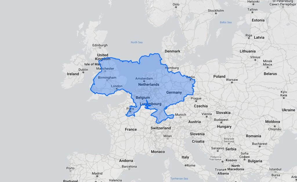 The size of Ukraine