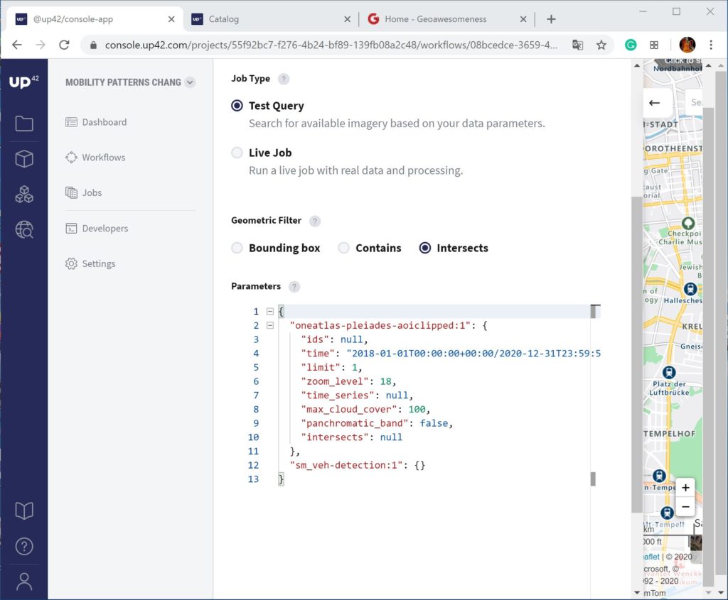 Workflow - machine learning and satellite data