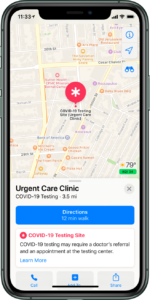 apple maps covid 19 testing