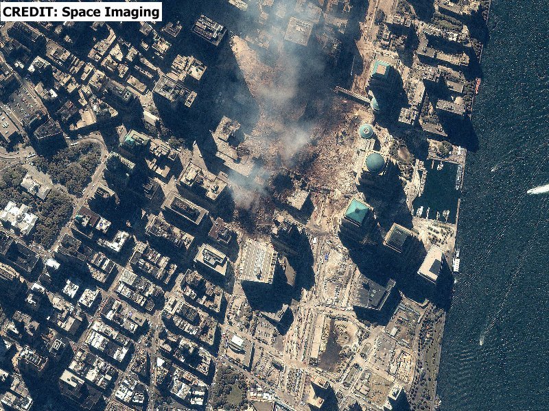 9/11 satellite imagery - aftermath