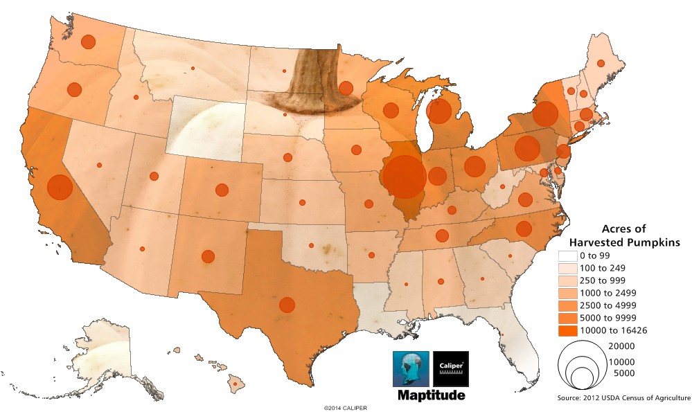 Maptitude Mapping Software Pumpkin Harvest Map