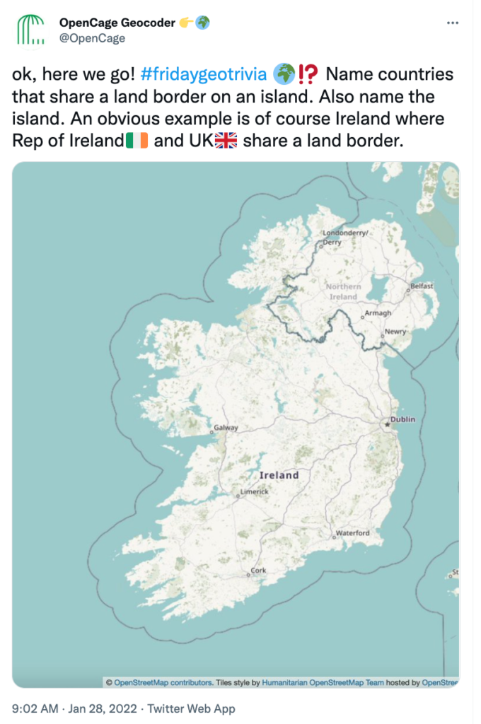 #fridaygeotrivia - a twitter-based geospatial trivia contest