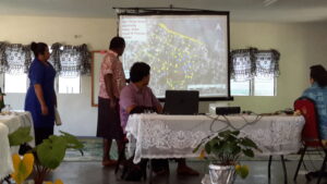 Workshop on community integrated vulnerability assessment and community mapping with the Anglican Church of the Diocese of Polynesia. Tonga 2017.