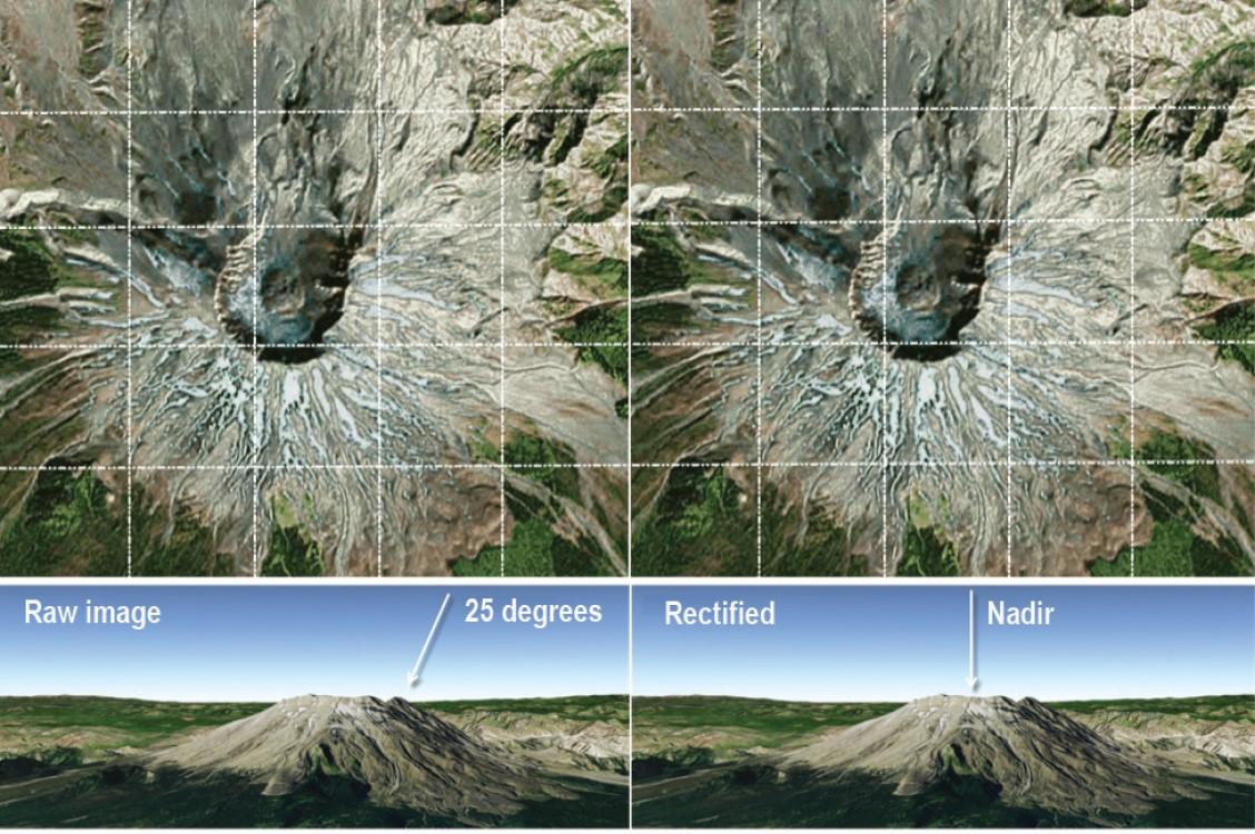 Satellite data in orthorectification process