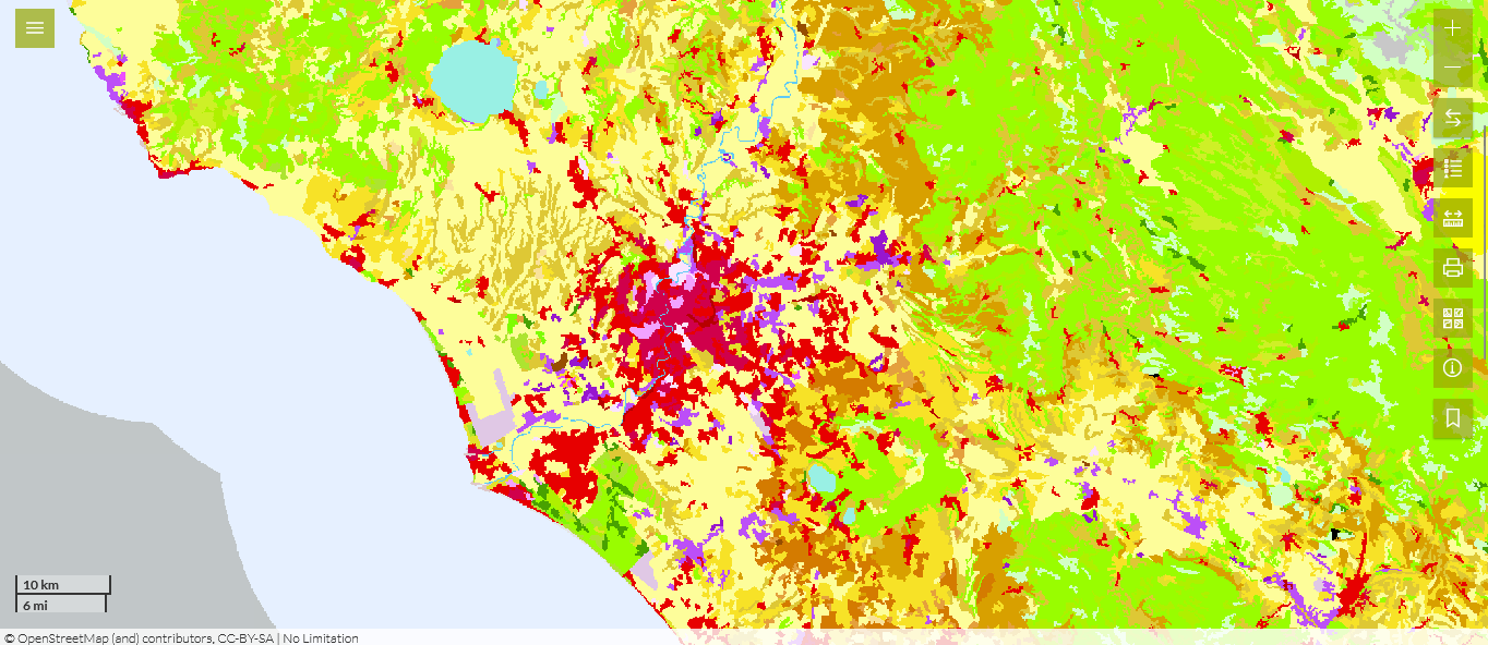 Corine Land Cover - the city of Rome
