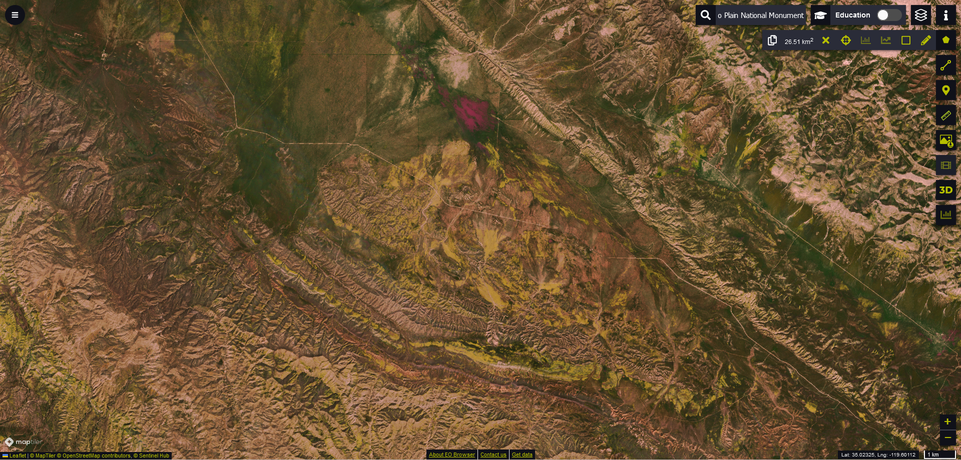 How Does A Sentinel-2 See The Blooming Earth - Carrizo Plain National Monument, USA