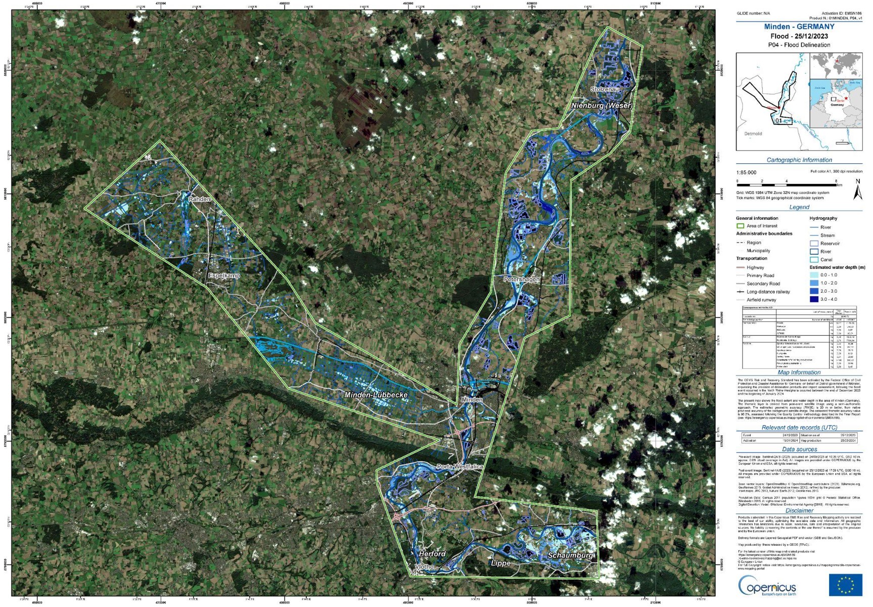 Flood in North Rhine-Westphalia, Germany, Source: CEMS