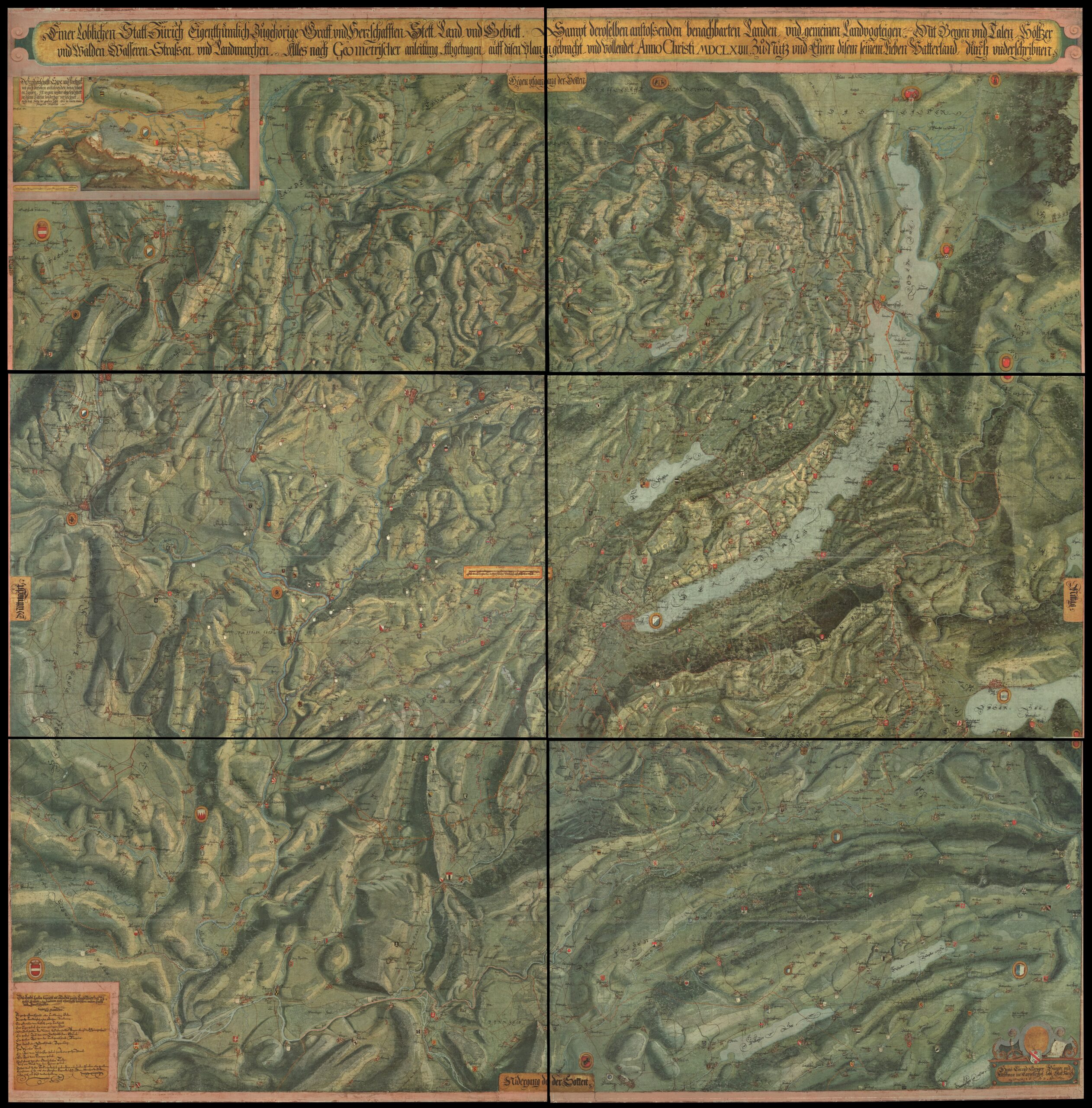 Map of the canton of Zurich completed in 1667. Source: David Rumsey Map Collection