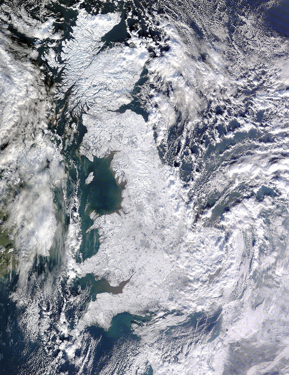 MODIS Snow Image – Great Britain, 2010