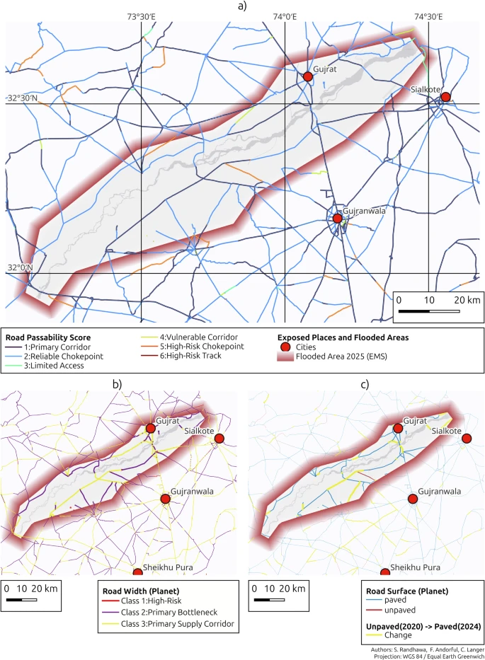 Humanitarian road passability analysis for a flood-prone region of Punjab, Pakistan