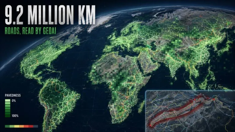 GeoAI visualization of global road pavedness and humanitarian passability